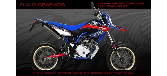 Yamaha WR125 wr125x  "Wing" Full Graphics Kit Blue